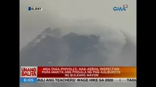Mga taga-Phivolcs, nag-aerial inspection para makita ang pinsala ng pag-aalburoto ng Bulkang Mayon