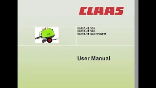 Claas Variant 350 370 370 Power - User Manual