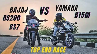 R15M VS RS200 DRAG RACE || Bajaj Rs200 (bs7) vs Yamaha R15M(bs7)Drag Race