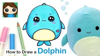 How to Draw a Baby Dolphin Easy | Squishmallows