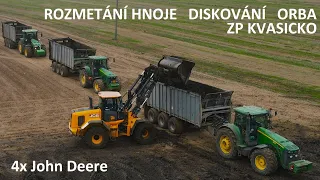 MUD SHOW I Rozmetání hnoje, diskování, orba I 4x John Deere 8series I ZP Kvasicko