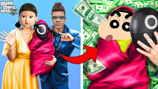 Squid Game's Doll & Franklin Adopted Shinchan In GTA 5