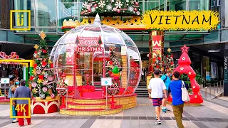 Walking in Vietnam. District 1 Ho Chi Minh City walk in December. Binaural Audio. [4K walking tour]