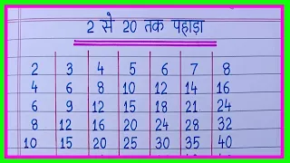 2 se 20 tak pahada | 2 से लेकर 20 तक पहाड़ा | 2 to 20 table in hindi | pahada 2 se lekar 20 tak