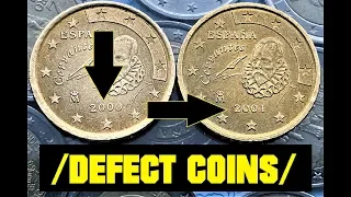 Spain 50 Cent 2000 2001 M Defect coins RARE/2 Euro 73.000.000