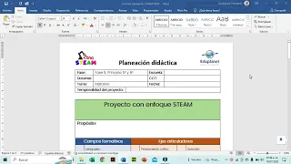 Formato planeación STEAM para la NEM