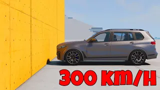 BMW X7 M vs Wall 300 KM/H - BeamNG Drive