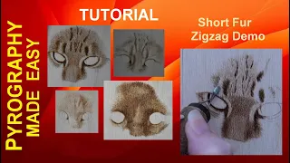 Wood Burning - How To Create Short Fur Using Zig Zags pyrography tutorial