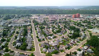 Downtown Fort McMurray Drone View B-Roll Stock Video