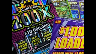 Mix of California Lottery Scratchers 🤑 Only Showing the Winners! #scratchers #lottery