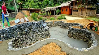 200 Full days of building and completing a beautiful ornamental fish pond in the middle of nature