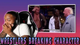 Wrestlers Cant Help But Break Character Compilation (Reaction)