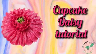 Gerbera daisy cupcake - buttercream piping tutorial