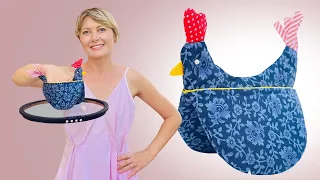 Cute Chicken Pot Holder / Easy Sewing Tutorial