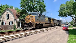 Train In Crowded Neighborhood With Do Not Hump Boxcar, 5 Locomotive Train In Tipp City Ohio 4 Trains