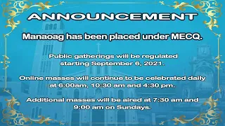 MANAOAG MASS - Memorial of Saints Andrew Kim Tae-gŏn, Priest - September 20, 2021/5:40 a.m.