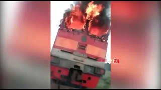 В Приморье загорелся тепловоз поезда, гружённого углём