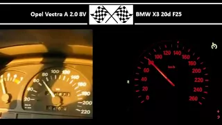 Opel Vectra A 2.0 8V VS. BMW X3 20d F25 - Acceleration 0-100km/h