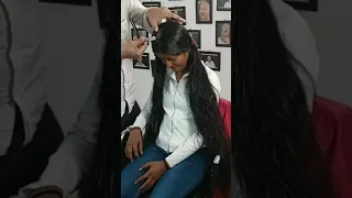 Long Hair Girl Doing Headshave #uniquerapunzelshivani #fashionofhair #longhair