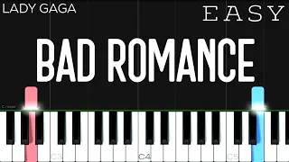 Lady Gaga - Bad Romance | EASY Piano Tutorial