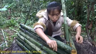 Full VIDEO 99 Building Home Survival _ Bushcart  go dust , Smart Girl Camping Alone,Survival skills