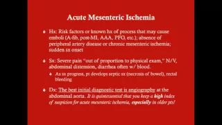 Mesenteric Ischemia - CRASH! Medical Review Series