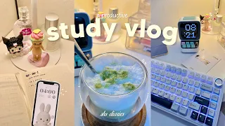 ˚౨ৎ PRODUCTIVE STUDY VLOG📚 taking notes, juggling tasks, lots of matcha, late night studying, etc.