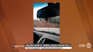 Serra Dona Francisca: "curva da morte" recebe obra de contenção