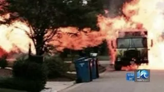 Matt Gregory on Recycling truck’s fuel tank sparks huge fire