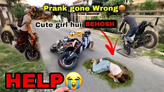 Prank gone Wrong 💔 Cute girl hui BEHOSH😱⚠️ Bike Crashed😭