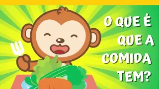 O que é que a comida tem? (comer saudável) - Música Infantil Educativa - Animazoo Oficial