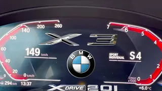 BMW X3 xDrive20i 0-100 km/h acceleration 184hp G01 (0-60 mph) Beschleunigung