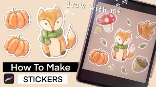 How to make stickers using Procreate | Draw With Me 🍂 Fall Sticker Sheet