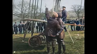 [4k, 60 fps, colorized] (1910) London to Manchester air race.
