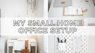 DIY SMALL HOME OFFICE | tiny apartment, simple workspace ideas