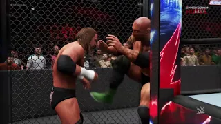 WWE 2K20 HELL IN A CELL: Triple H vs. Batista - Full Match Gameplay