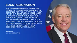 Congressman Ken Buck announces resignation from Congress