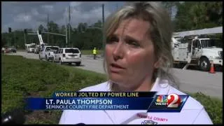 Worker burned by live powerline