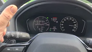 Honda Civic 2022 2.0 e:hev Sport. Full throttle (long freeway climb from junction lane)