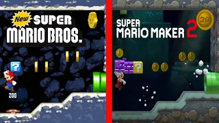 Recreating New Super Mario Bros.'s 1-1 in Super Mario Maker 2 (SM3DW Style)