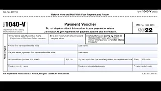 IRS Form 1040-V walkthrough (Payment Voucher)
