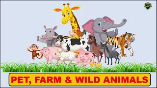 Pet, Farm, and Wild Animals | Types of Animals for Kids