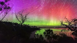 Incredibly colourful aurora from Southern Tasmania