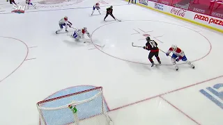 Jake Allen pokes the puck away, then dives back for miraculous save