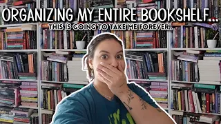 organize my messy bookshelves with me! building + decorating 📖🌱🫧