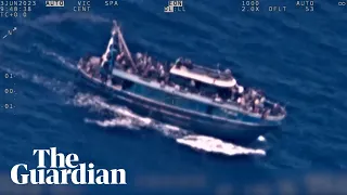 Aerial footage shows migrant ship hours before capsize in Mediterranean