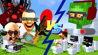 Minecraft Mobs VS SKIBIDI TOILET BOSS AND SPEAKERMAN TITAN - Minecraft Animation