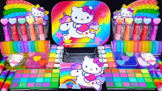 Kitty Slime Mixing Random things into slime #ASMR #Satisfying #slimevideo #Makeupslime