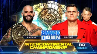 Ricochet Vs Gunther Campeonato Intercontinental - WWE Smackdown 10/06/2022 (En Español)