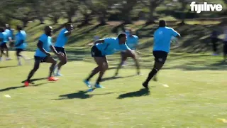 Flying Fijians enjoy a light session ahead of their Captains Run at International School Nadi today.